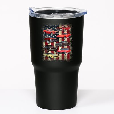 Vintage Classic Muscle Car Retro American Flag Patriotic Tumbler