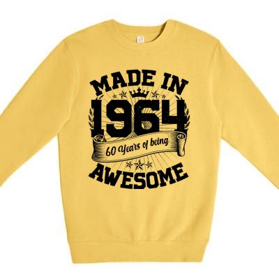 Vintage Crown Made In 1964 60 Years Of Being Awesome Premium Crewneck Sweatshirt