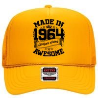 Vintage Crown Made In 1964 60 Years Of Being Awesome High Crown Mesh Back Trucker Hat