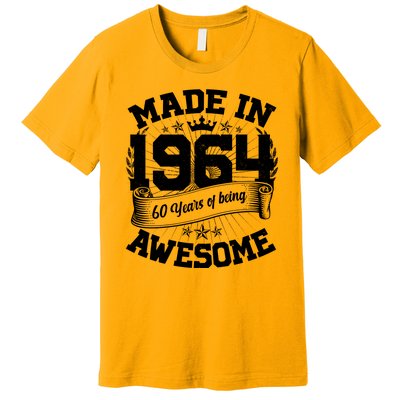 Vintage Crown Made In 1964 60 Years Of Being Awesome Premium T-Shirt