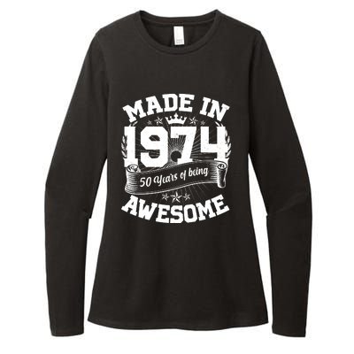 Vintage Crown Made In 1974 50 Years Of Being Awesome Womens CVC Long Sleeve Shirt