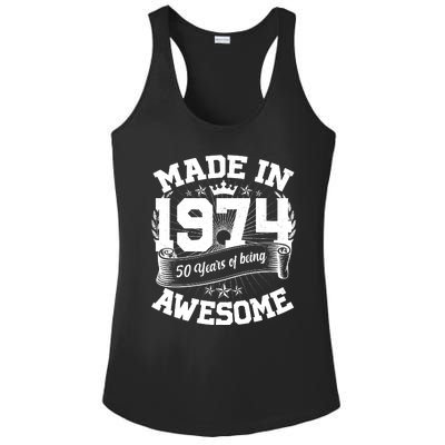 Vintage Crown Made In 1974 50 Years Of Being Awesome Ladies PosiCharge Competitor Racerback Tank