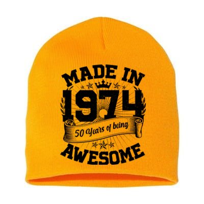 Vintage Crown Made In 1974 50 Years Of Being Awesome Short Acrylic Beanie