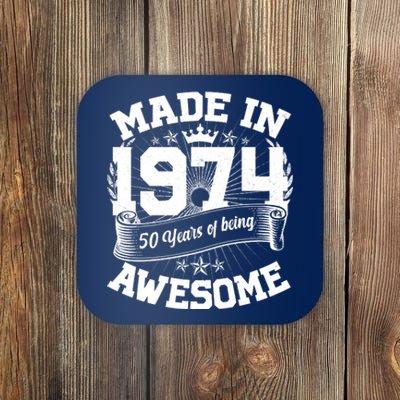 Vintage Crown Made In 1974 50 Years Of Being Awesome Coaster