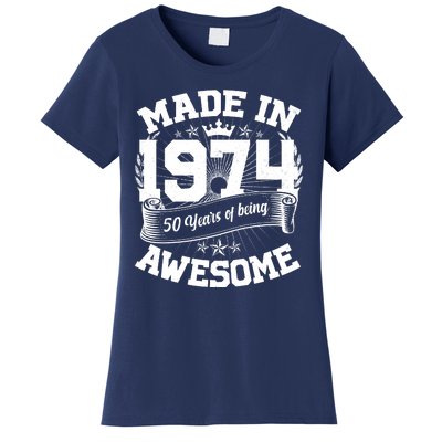 Vintage Crown Made In 1974 50 Years Of Being Awesome Women's T-Shirt