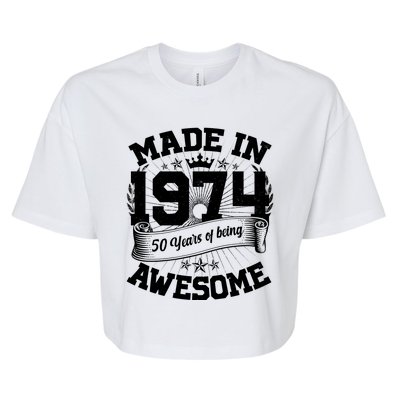 Vintage Crown Made In 1974 50 Years Of Being Awesome Bella+Canvas Jersey Crop Tee