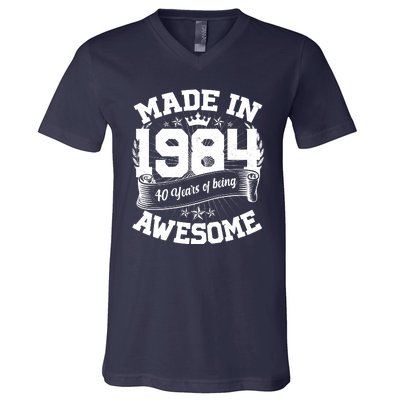 Vintage Crown Made In 1984 40 Years Of Being Awesome V-Neck T-Shirt