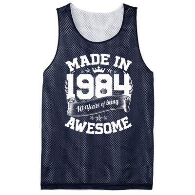 Vintage Crown Made In 1984 40 Years Of Being Awesome Mesh Reversible Basketball Jersey Tank