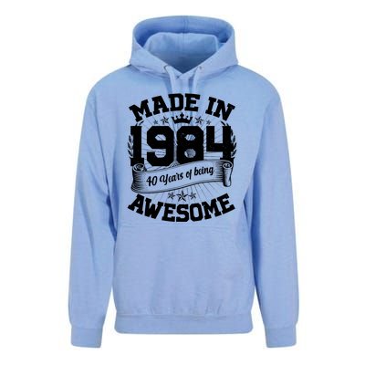 Vintage Crown Made In 1984 40 Years Of Being Awesome Unisex Surf Hoodie