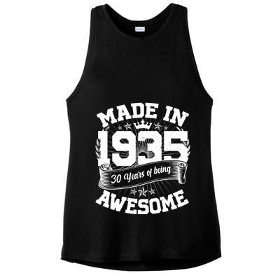 Vintage Crown Made In 1935 90 Years Of Being Awesome Ladies PosiCharge Tri-Blend Wicking Tank