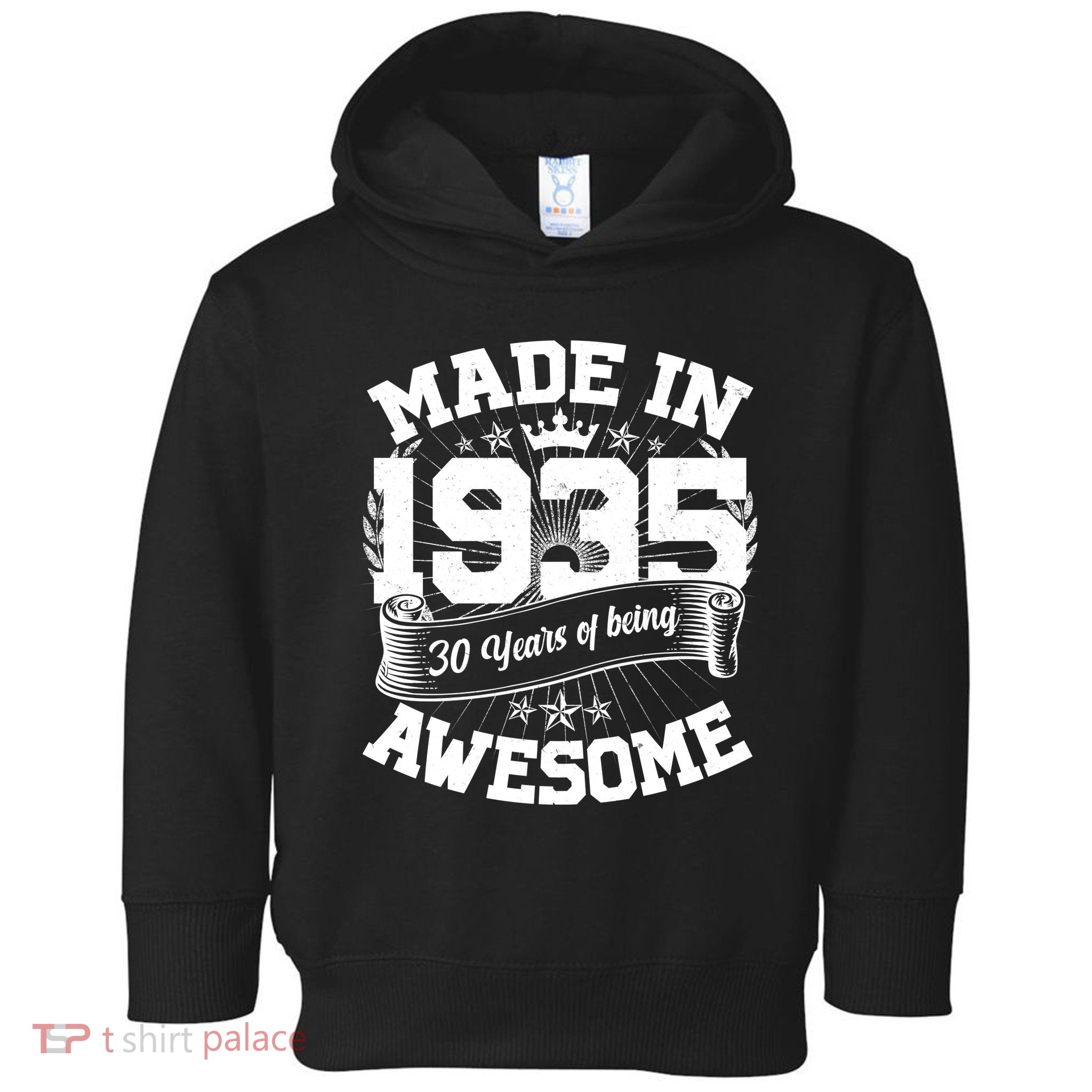 Vintage Crown Made In 1935 90 Years Of Being Awesome Toddler Hoodie
