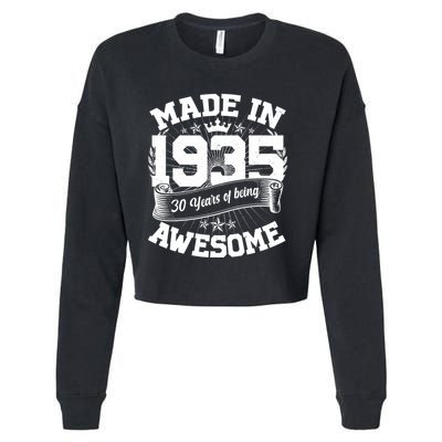 Vintage Crown Made In 1935 90 Years Of Being Awesome Cropped Pullover Crew