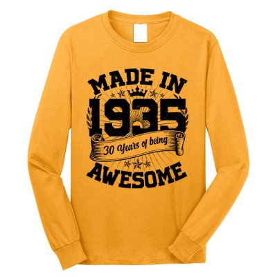 Vintage Crown Made In 1935 90 Years Of Being Awesome Long Sleeve Shirt