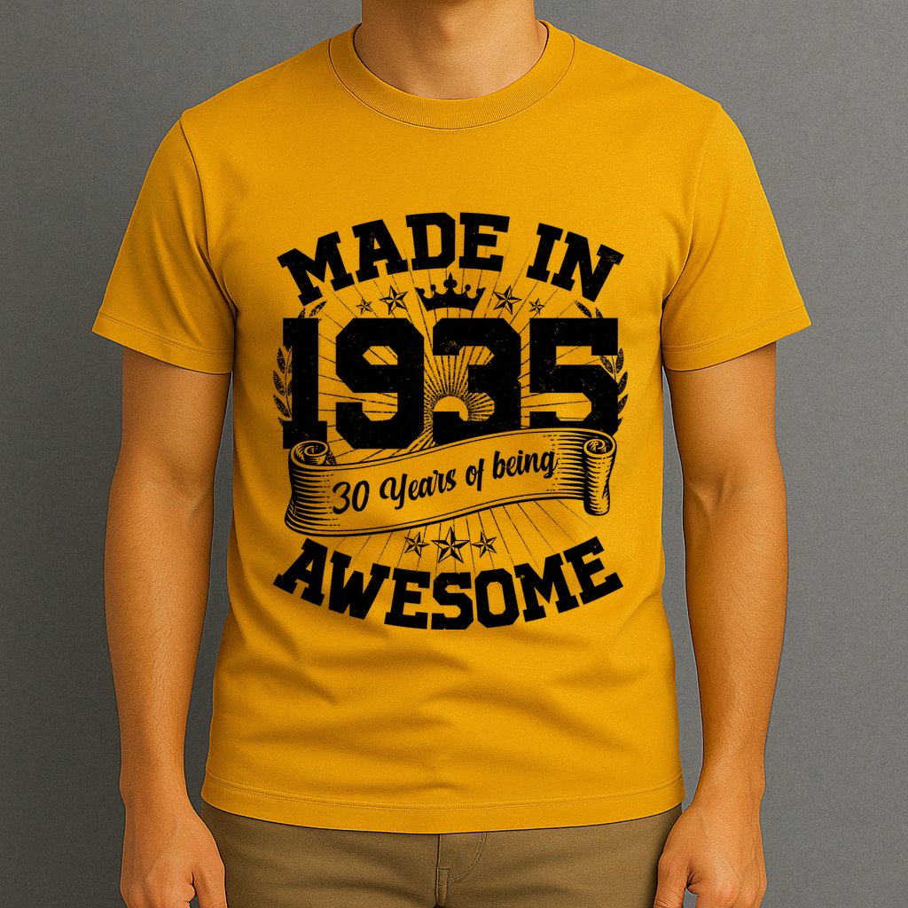 Vintage Crown Made In 1935 90 Years Of Being Awesome T-Shirt