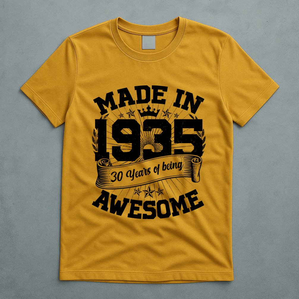 Vintage Crown Made In 1935 90 Years Of Being Awesome T-Shirt