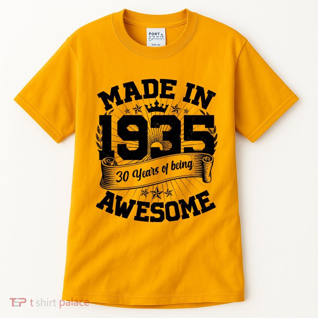 Vintage Crown Made In 1935 90 Years Of Being Awesome Tall T-Shirt