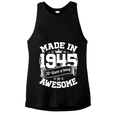 Vintage Crown Made In 1945 80 Years Of Being Awesome Ladies PosiCharge Tri-Blend Wicking Tank