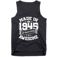 Vintage Crown Made In 1945 80 Years Of Being Awesome Tank Top