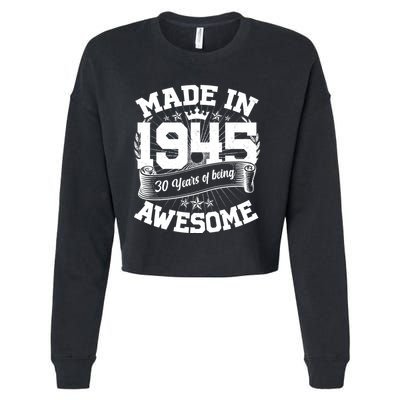 Vintage Crown Made In 1945 80 Years Of Being Awesome Cropped Pullover Crew