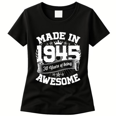 Vintage Crown Made In 1945 80 Years Of Being Awesome Womens T-Shirt