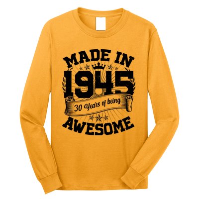 Vintage Crown Made In 1945 80 Years Of Being Awesome Long Sleeve Shirt