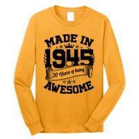 Vintage Crown Made In 1945 80 Years Of Being Awesome Long Sleeve Shirt
