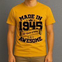 Vintage Crown Made In 1945 80 Years Of Being Awesome T-Shirt
