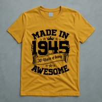 Vintage Crown Made In 1945 80 Years Of Being Awesome T-Shirt