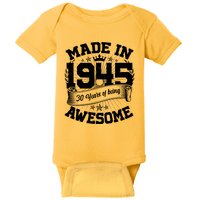 Vintage Crown Made In 1945 80 Years Of Being Awesome Baby Bodysuit