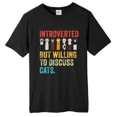 Vintage Cat Meow Introverted But Willing To Discuss Cats Tall Fusion ChromaSoft Performance T-Shirt