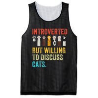 Vintage Cat Meow Introverted But Willing To Discuss Cats Mesh Reversible Basketball Jersey Tank