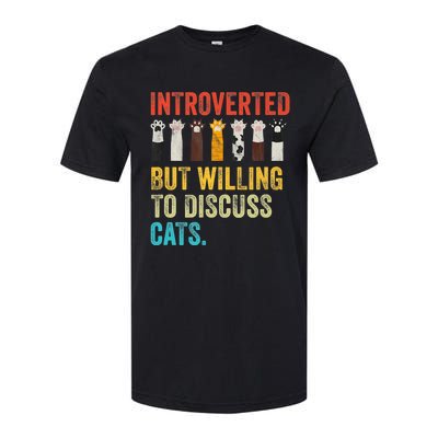 Vintage Cat Meow Introverted But Willing To Discuss Cats Softstyle CVC T-Shirt