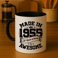 Vintage Crown Made In 1955 70 Years Of Being Awesome Mug