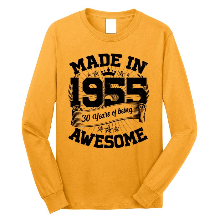Vintage Crown Made In 1955 70 Years Of Being Awesome Long Sleeve Shirt