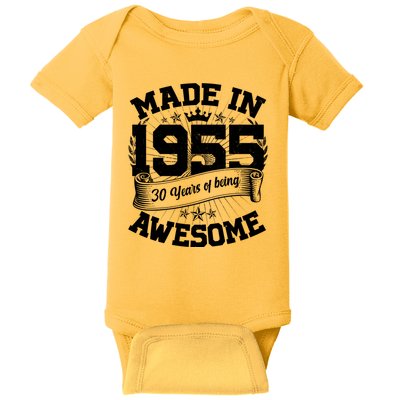 Vintage Crown Made In 1955 70 Years Of Being Awesome Baby Bodysuit