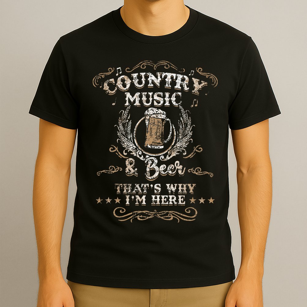 Vintage Country Music And Beer Thats Why Im Here Legends T-Shirt