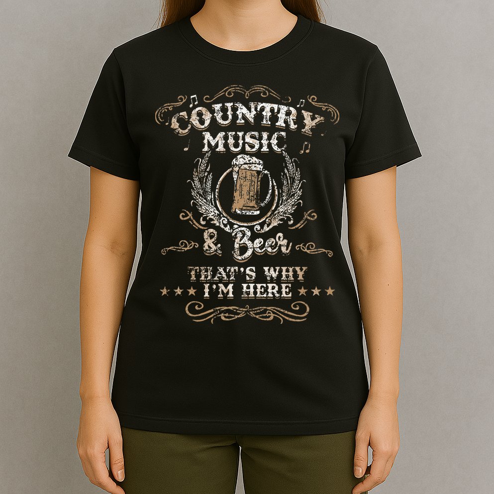 Vintage Country Music And Beer Thats Why Im Here Legends T-Shirt