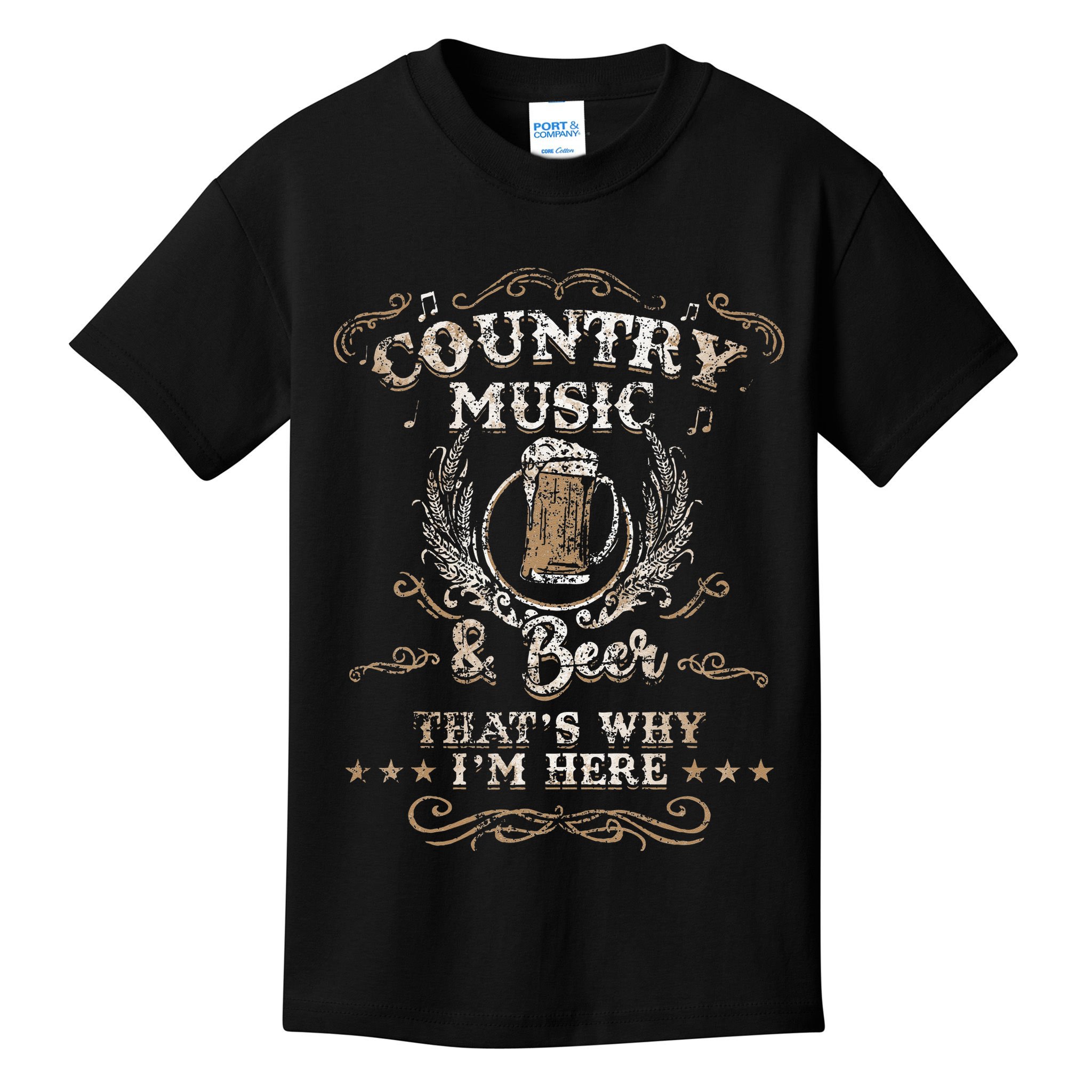 Vintage Country Music And Beer Thats Why Im Here Legends Kids T-Shirt