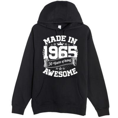 Vintage Crown Made In 1965 60 Years Of Being Awesome Premium Pullover Hoodie