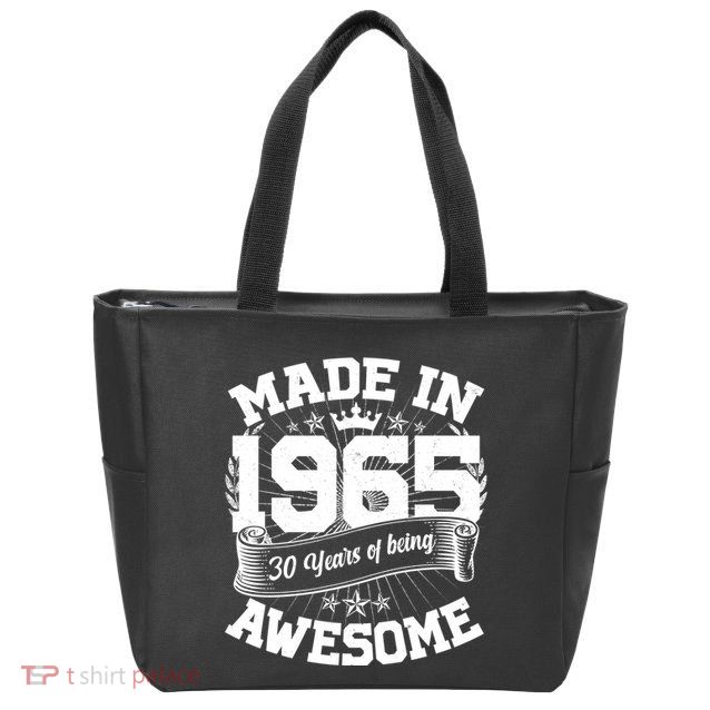 Vintage Crown Made In 1965 60 Years Of Being Awesome Zip Tote Bag