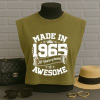 Vintage Crown Made In 1965 60 Years Of Being Awesome Garment-Dyed Women's Muscle Tee