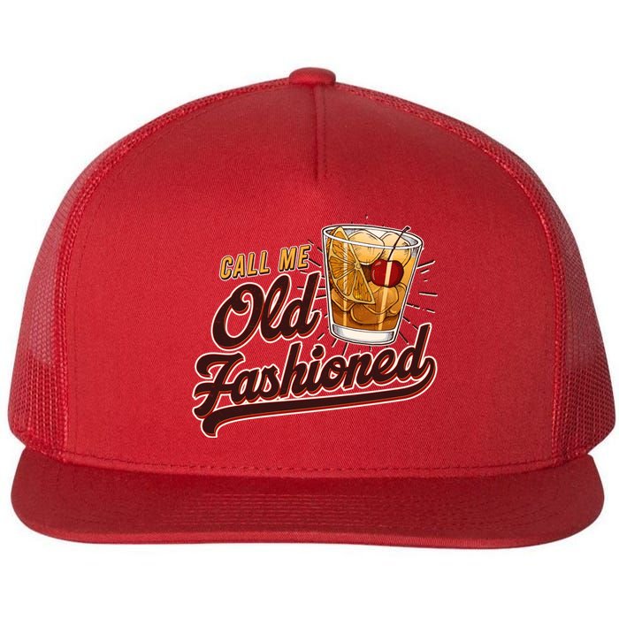 Vintage Call Me Old Fashioned Flat Bill Trucker Hat