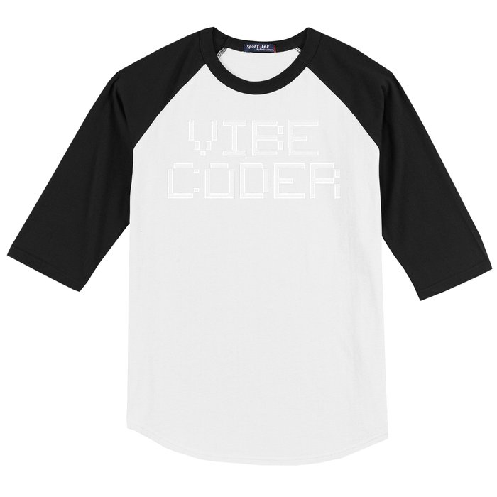 Vibe Coder Minimalist AI Video Game Coding Programming Baseball Sleeve Shirt