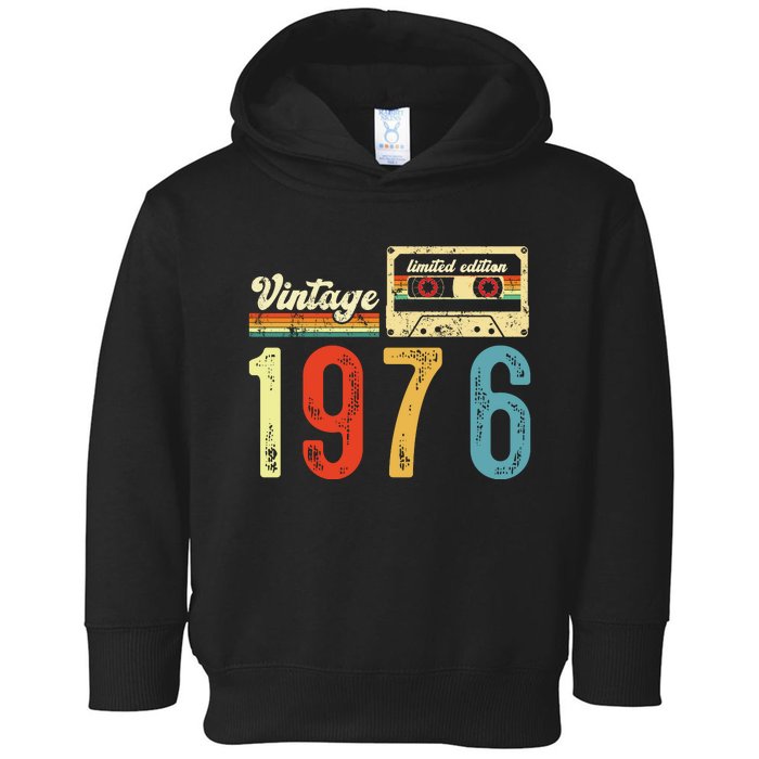 Vintage Cassette Made In 1976 Birthday Toddler Hoodie