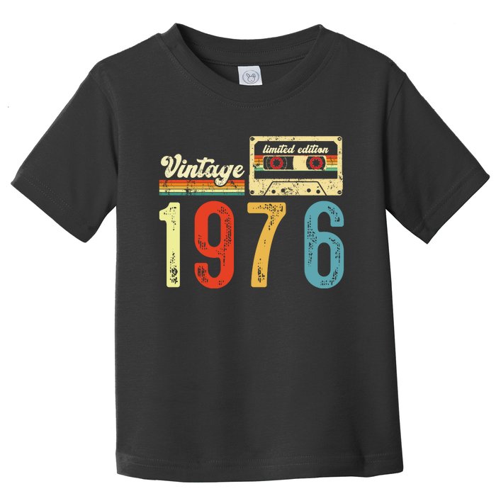 Vintage Cassette Made In 1976 Birthday Toddler T-Shirt