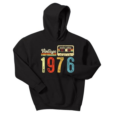 Vintage Cassette Made In 1976 Birthday Kids Hoodie