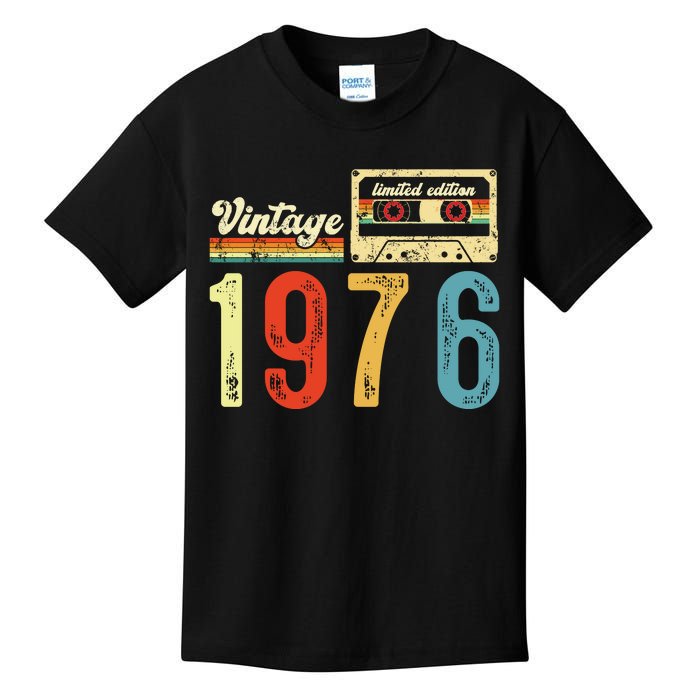 Vintage Cassette Made In 1976 Birthday Kids T-Shirt