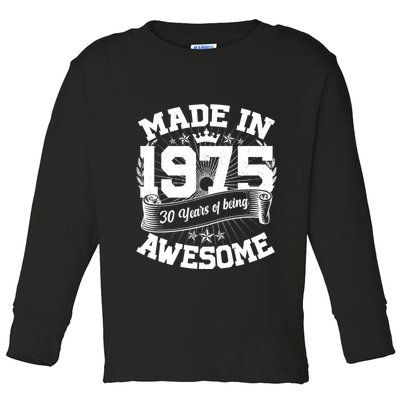 Vintage Crown Made In 1975 50 Years Of Being Awesome Toddler Long Sleeve Shirt