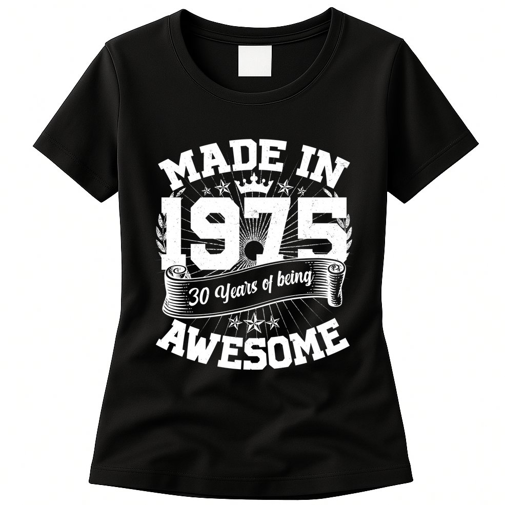 Vintage Crown Made In 1975 50 Years Of Being Awesome Womens T-Shirt