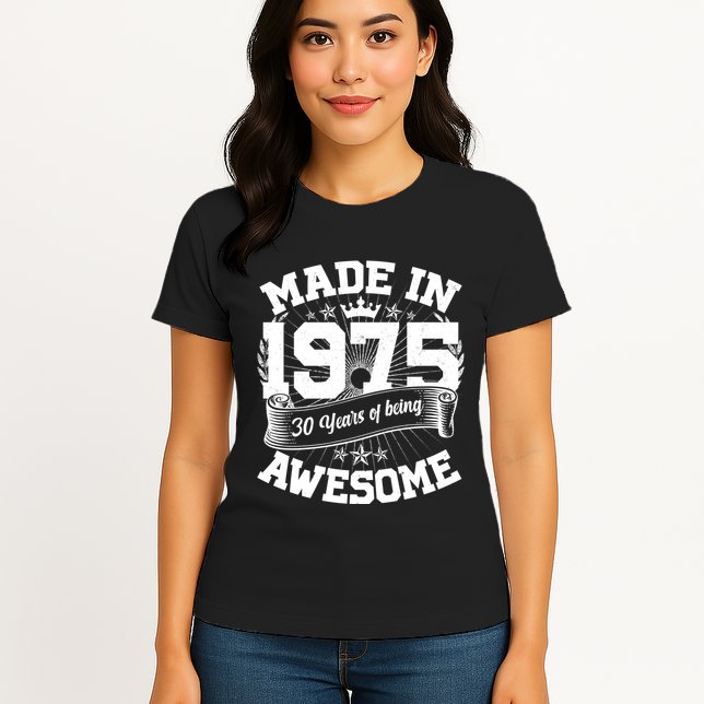 Vintage Crown Made In 1975 50 Years Of Being Awesome Womens T-Shirt